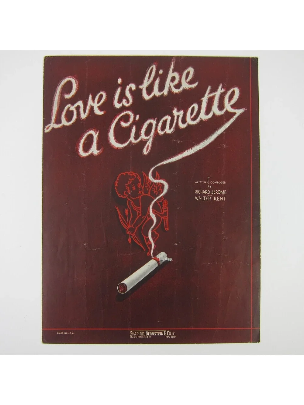 Love Is Like A Cigarette Sheet Music Richard Jerome Walter Kent Vintage 1935